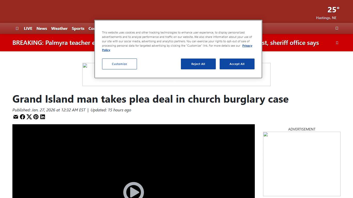 Grand Island man takes plea deal in church burglary case
